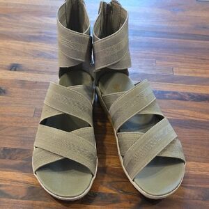 Sorel Out and About Elastic strappy sandal.